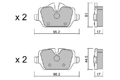 BPBM-2008 AISIN Комплект тормозных колодок, дисковый тормоз